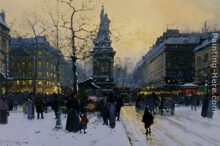 Place de la Republique - Paris painting - Eugene Galien-Laloue Place de la Republique - Paris art painting